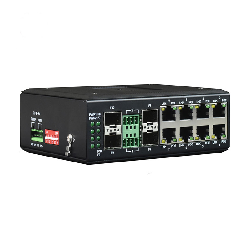 Managed Din-Rail 6-Port Gigabit Ethernet + 2-Port Gigabit Ethernet/SFP Combo + 2-Port 10G SFP Industrial Switch