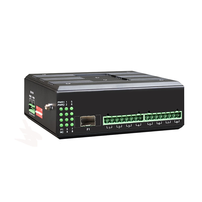 8 Port Dry Contact to Optical Fiber Converter