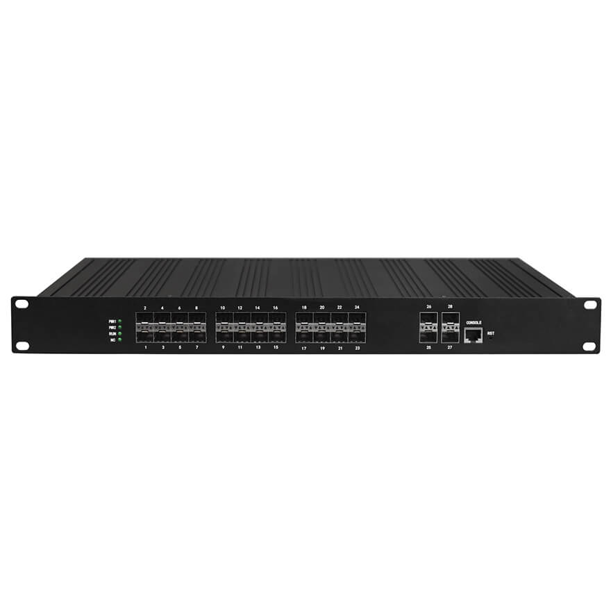 Managed 24-Port 100/1000M SFP + 4-Port 10G SFP/SFP+ Industrial Switch