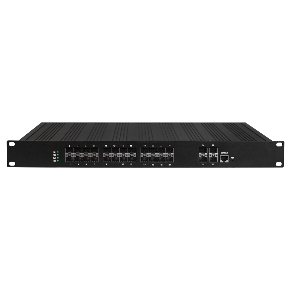 Managed 24-Port 100/1000M SFP + 4-Port 10G SFP/SFP+ Industrial Switch