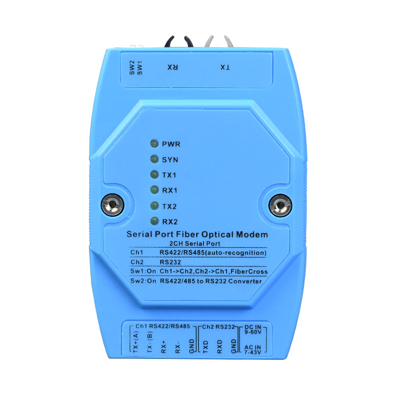 Industrial 1-Port Serial to Plastic Optical Fiber Converter