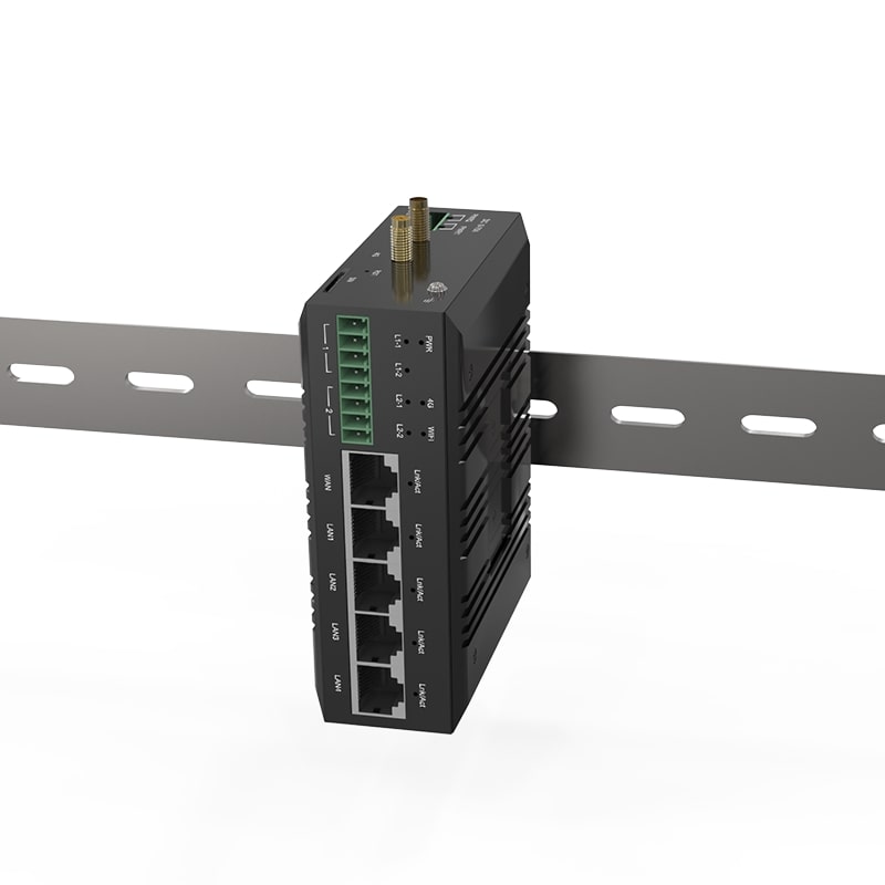 Industrial Din Rail 4G VPN LTE Router (with Dual Sim Slot+POE)