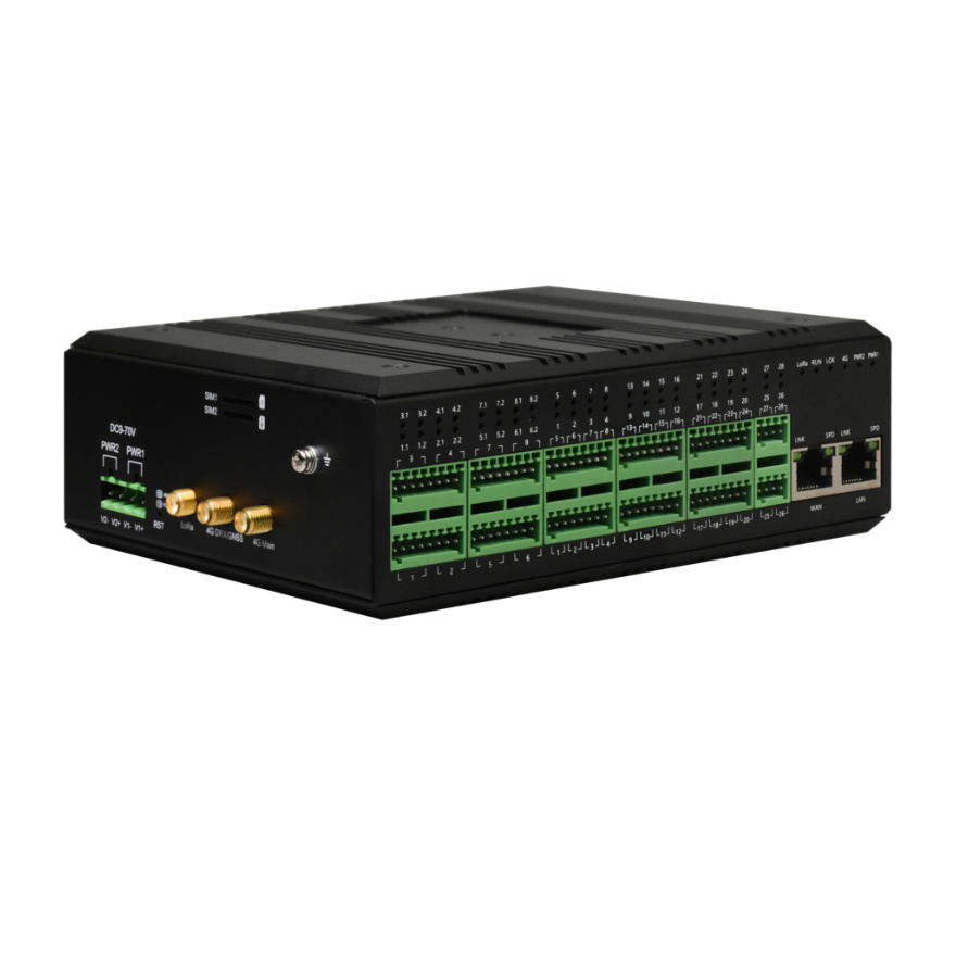 Industrial Din Rail 1*Lan + 1*Wan + 8*Serial + 28*DIDO/AIAO 4G CAT.4 Router (Support dual SIM dual standby)