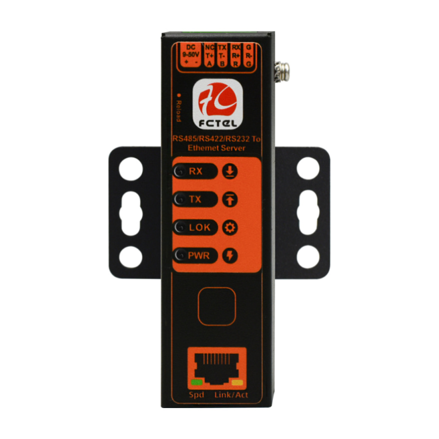 Industrial Din Rail Lipstick Type 1 Port RS485 RS422 RS232 All in One to Ethernet Server 	  FCT-081219