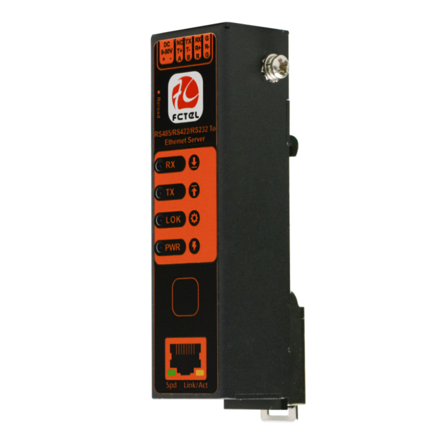 Industrial Din Rail Lipstick Type 1 Port RS485 RS422 RS232 All in One to Ethernet Server 	  FCT-081219