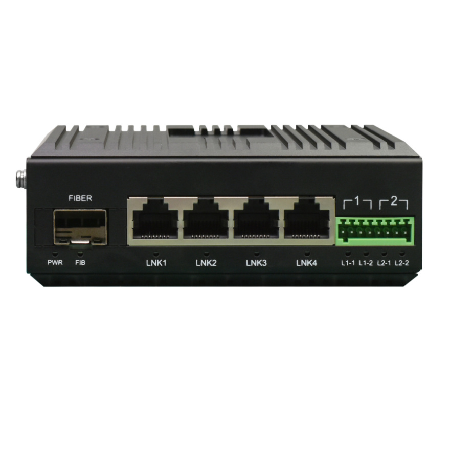 Industrial Din Rail 2*Serial or 4*DI/DO + 4*GE Optical Converter FCP-G4D2