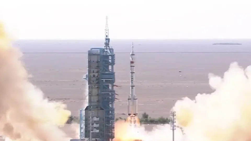 Rocket launch at Jiuquan Satellite Launch Center