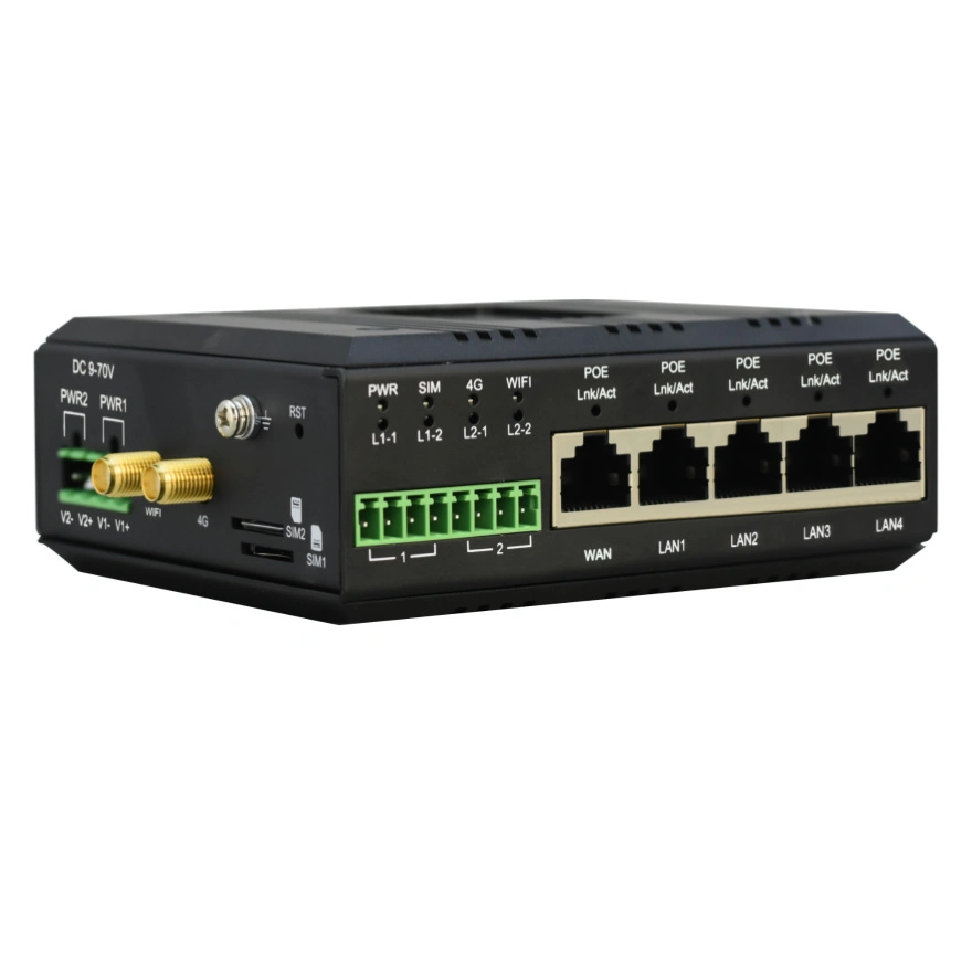 5-Port, 2-Serial Industrial Cellular Gateway (4G / 5G RedCap)