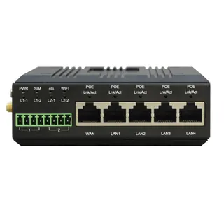 Industrial Din Rail 4G VPN LTE Router (with Dual Sim Slot+POE)