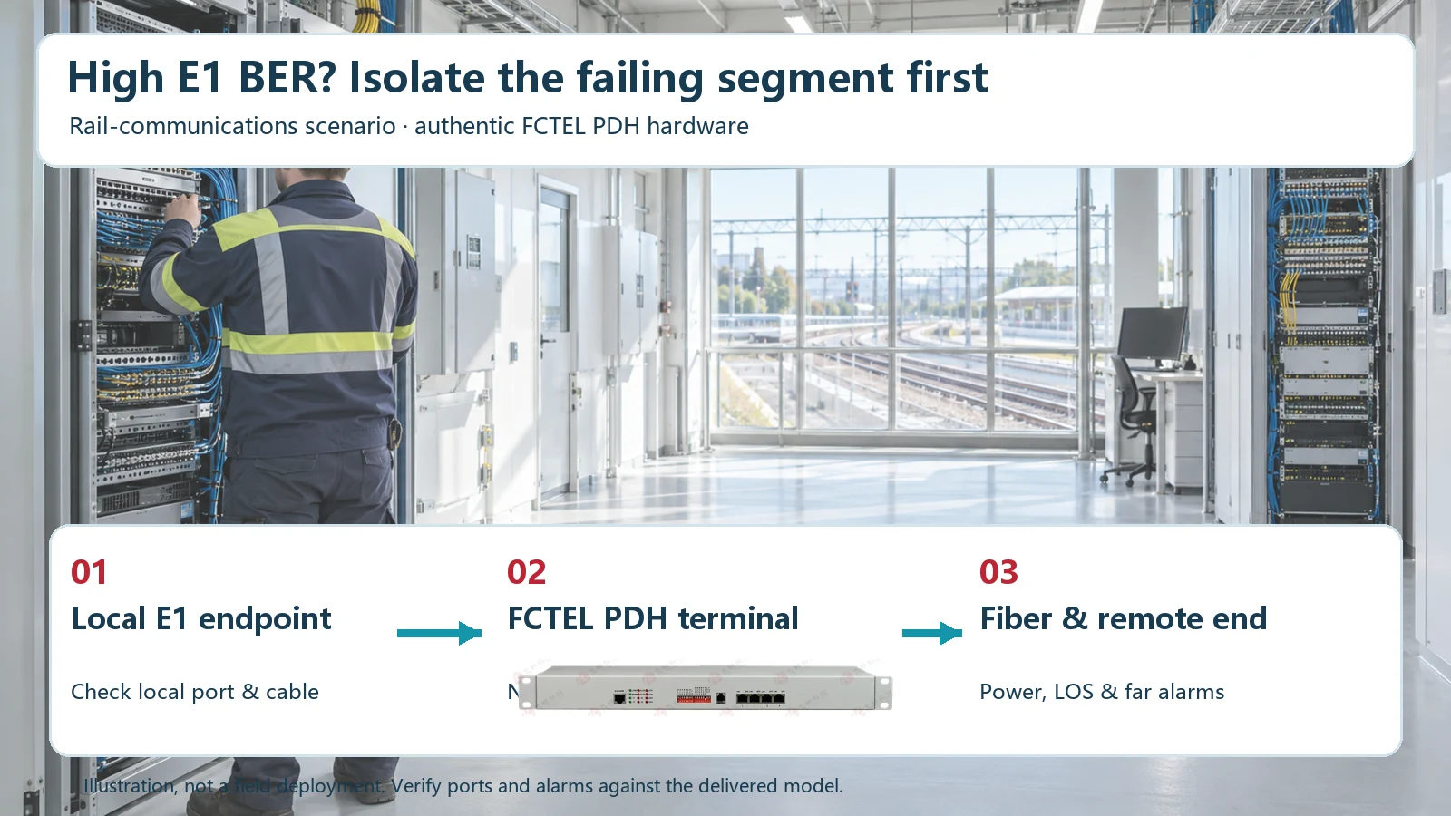 How to Troubleshoot High E1 Bit Error Rate on a PDH Optical Terminal