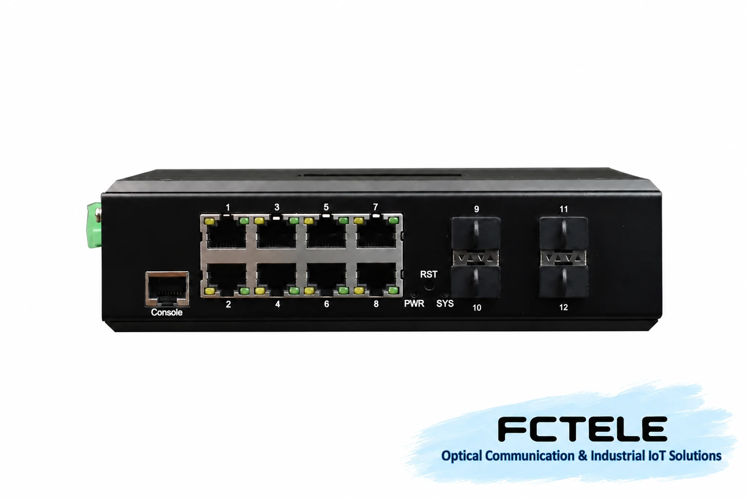 Official website physical photo of the Feichang Technology 10G 4-fiber 8-copper managed switch