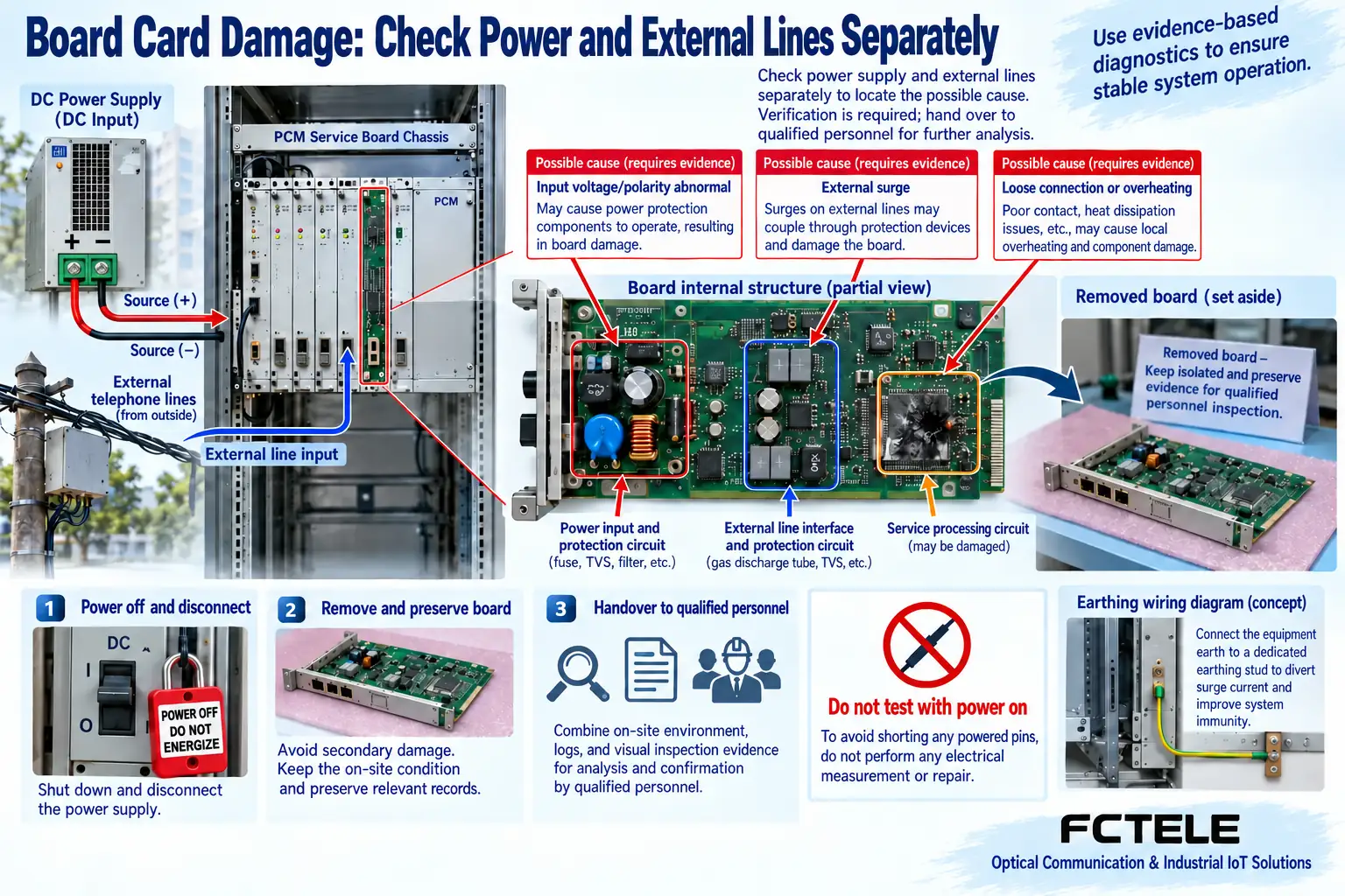 Classification of power, interface coupling, and environmental causes of board damage