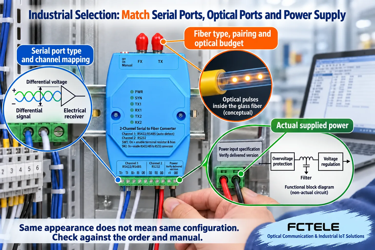 Check serial interface, optical configuration and power supply separately