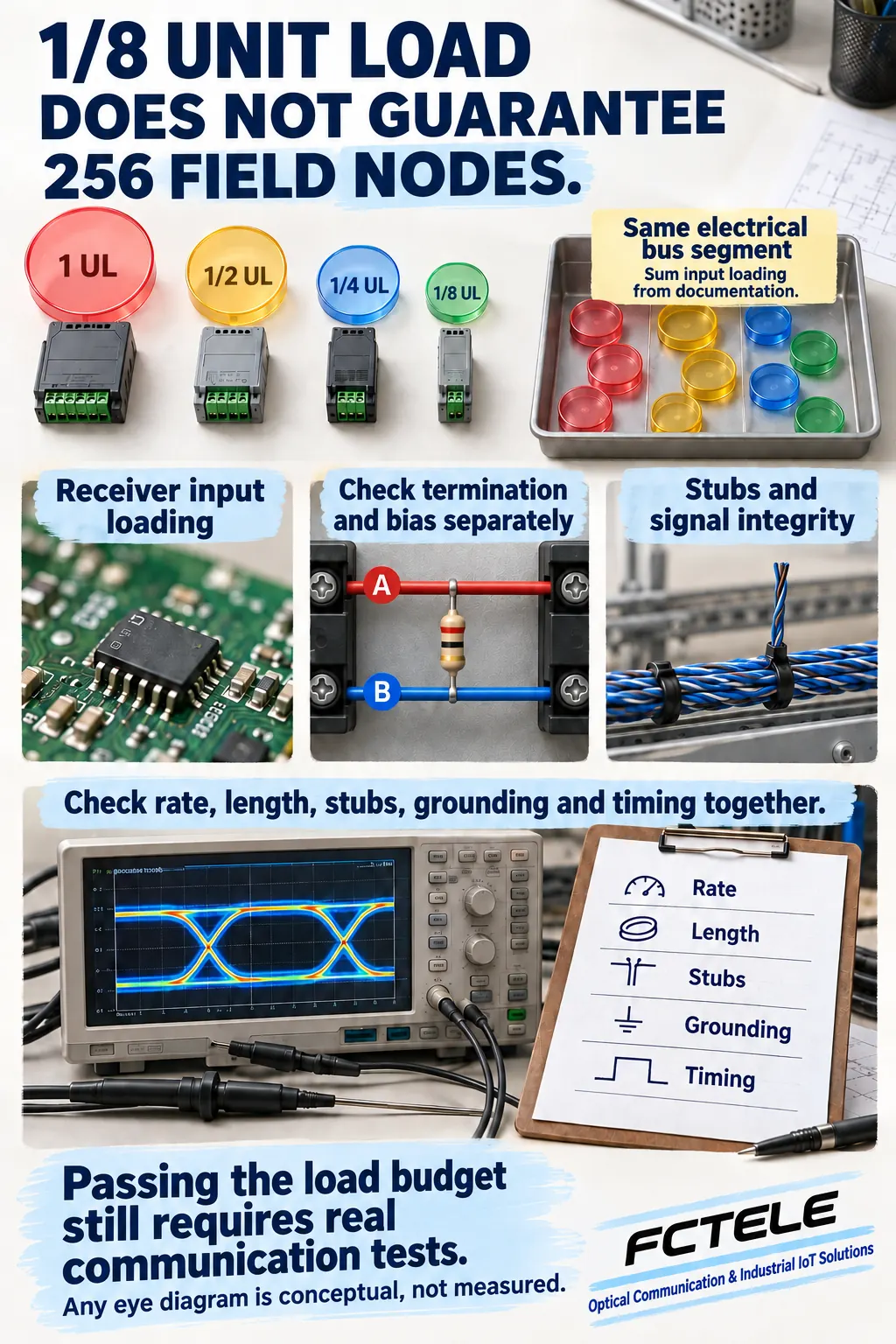 Receiver loading, termination and bias, and signal integrity require separate checks.