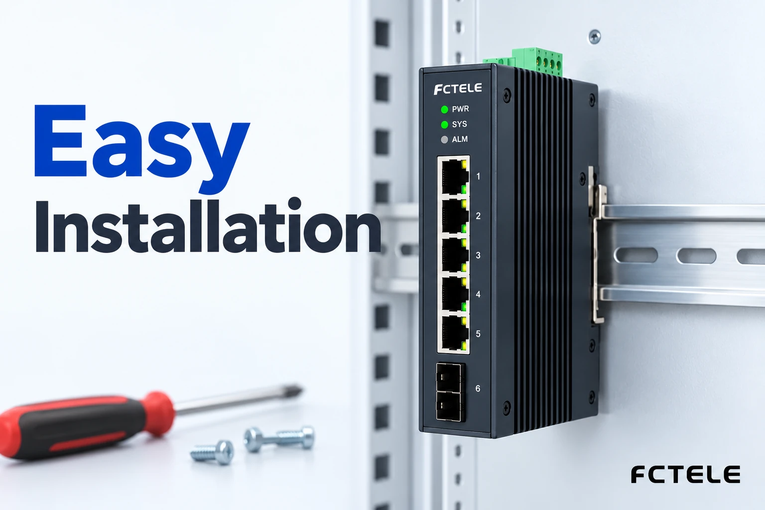 How to Install and Secure an Industrial Switch: DIN Rail Clips, Wall Mounting, Rack Mounting, and Cooling Space