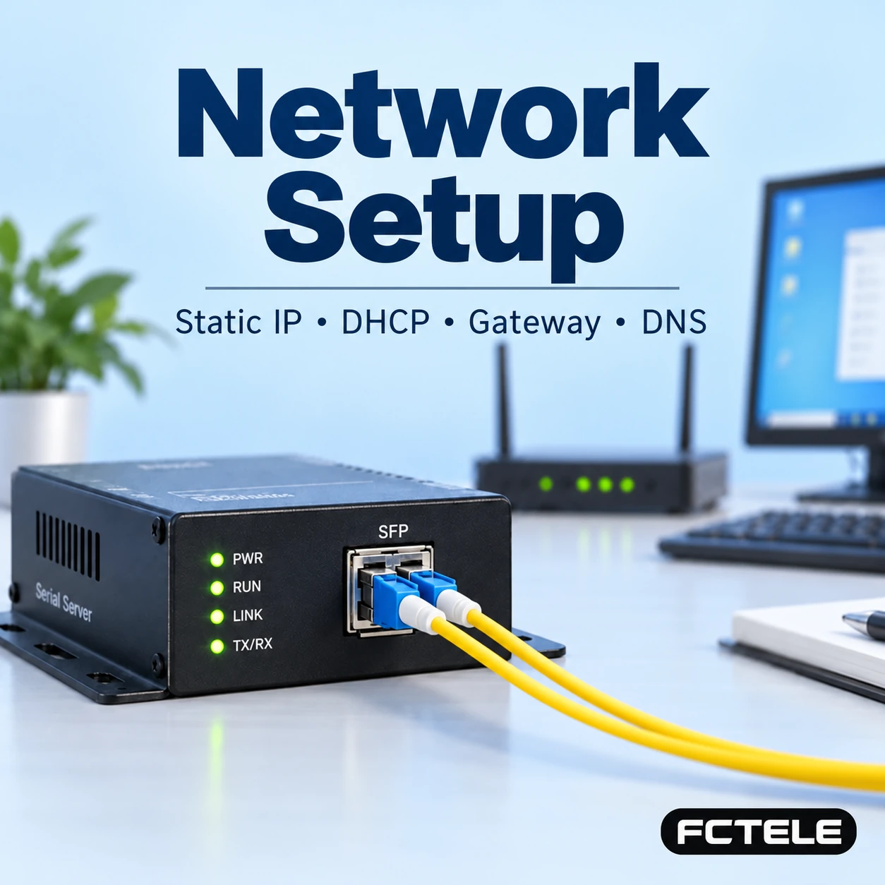 Serial Server Network Setup: Static IP, DHCP, Gateway and DNS
