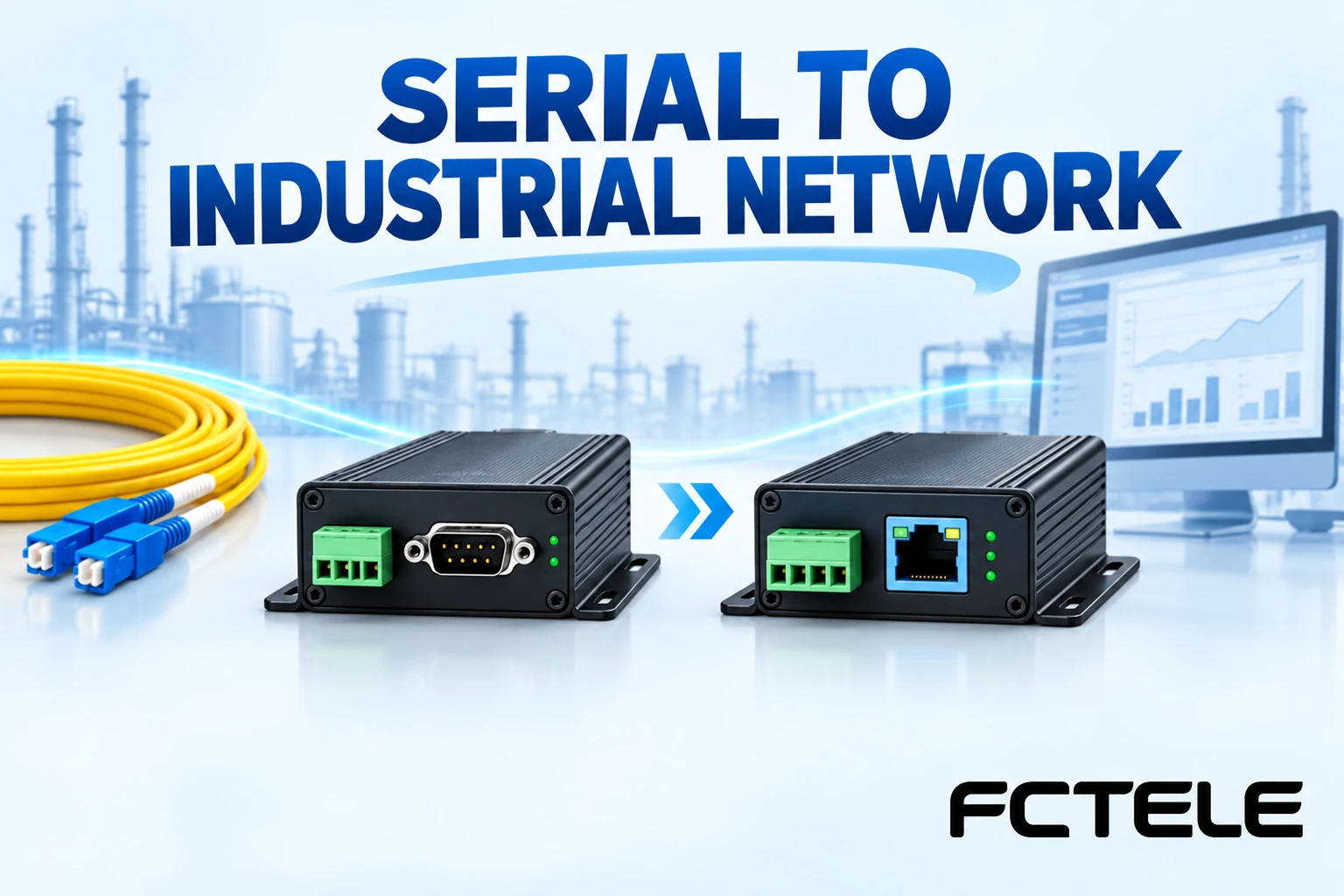 Serial Fiber Modems, Serial Servers and Industrial Gateways