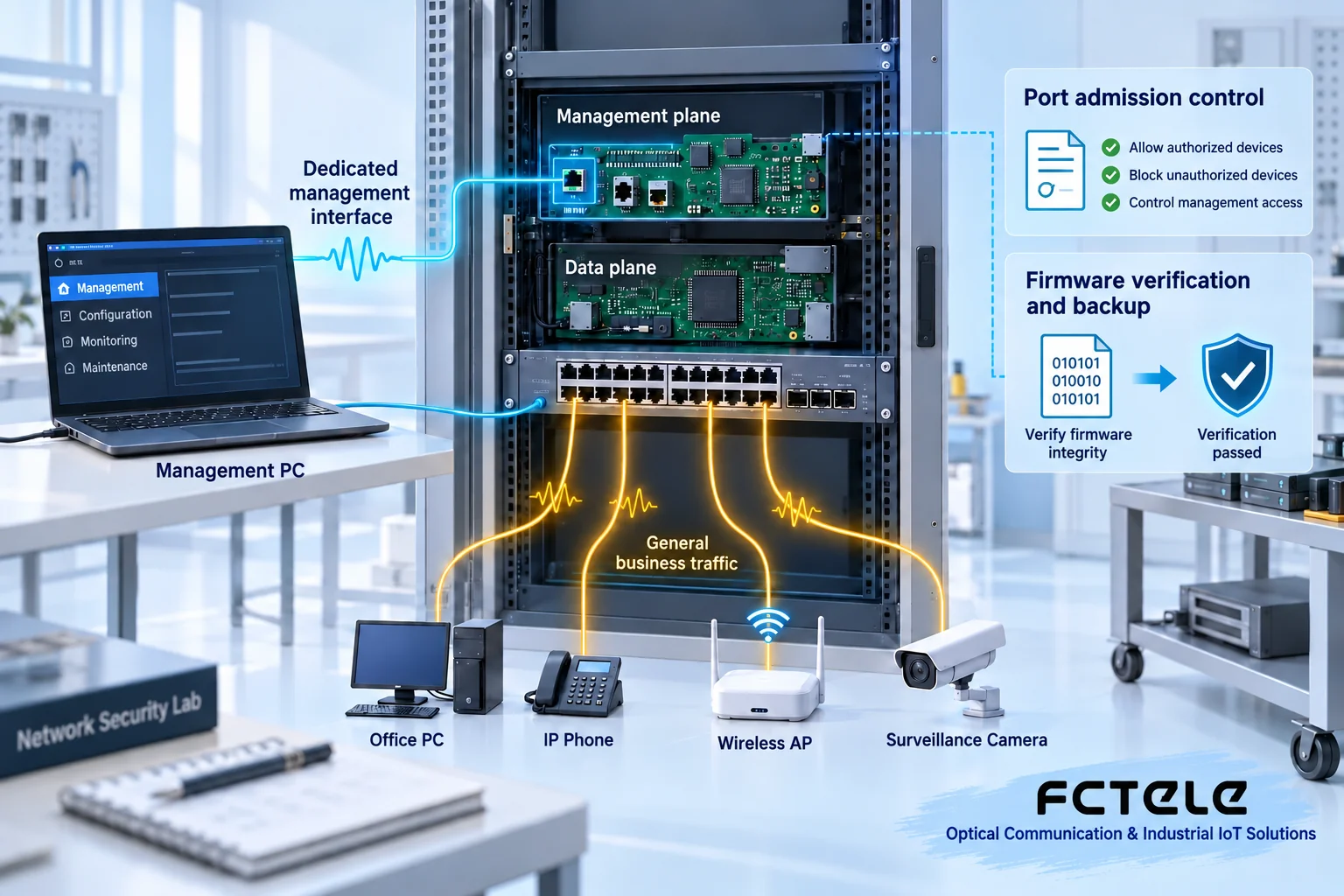 The management entry point, configuration backup, and recovery verification form the maintenance boundary; specific functions are subject to the device's supported capabilities.